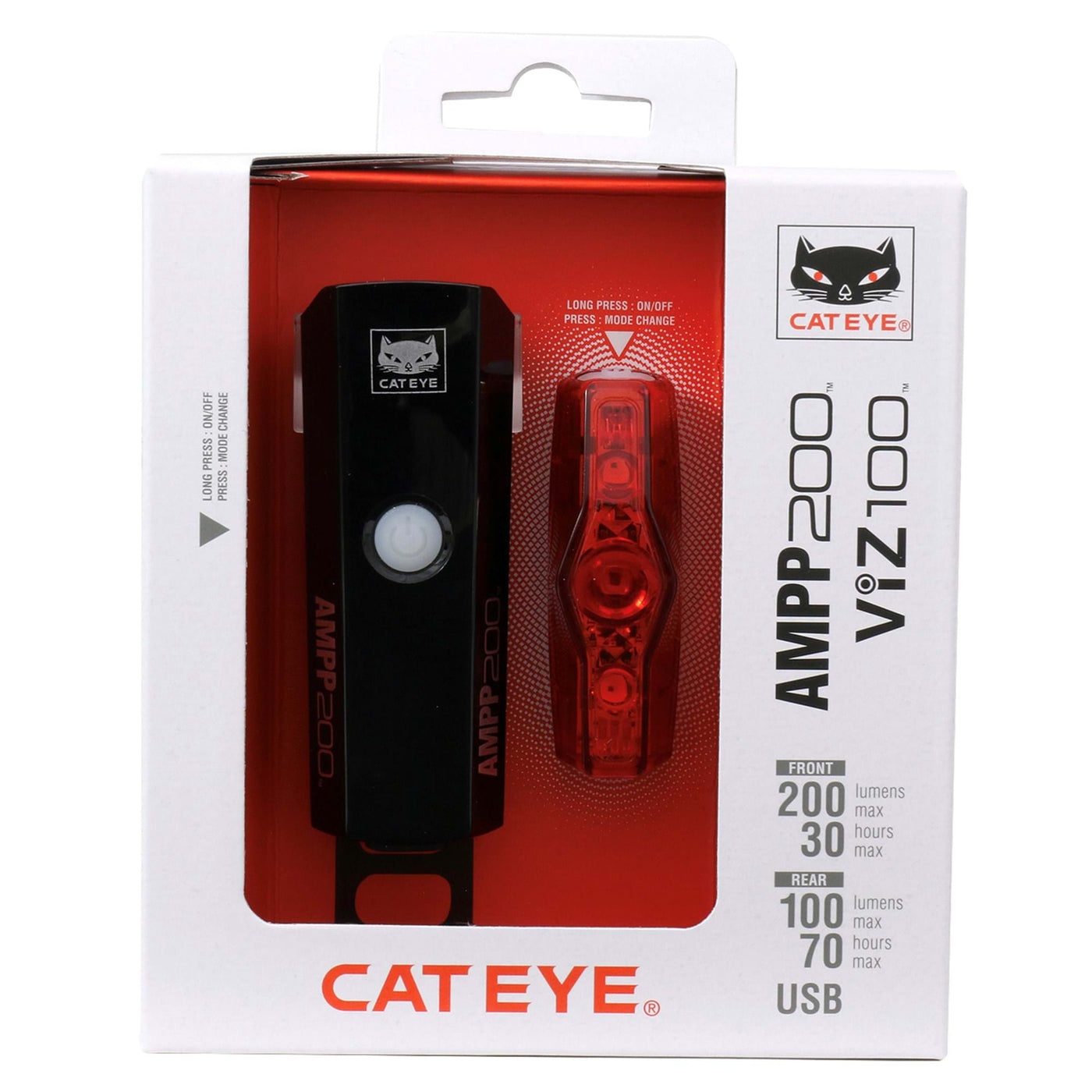 Cateye Ampp 200/Viz 100 Lightset