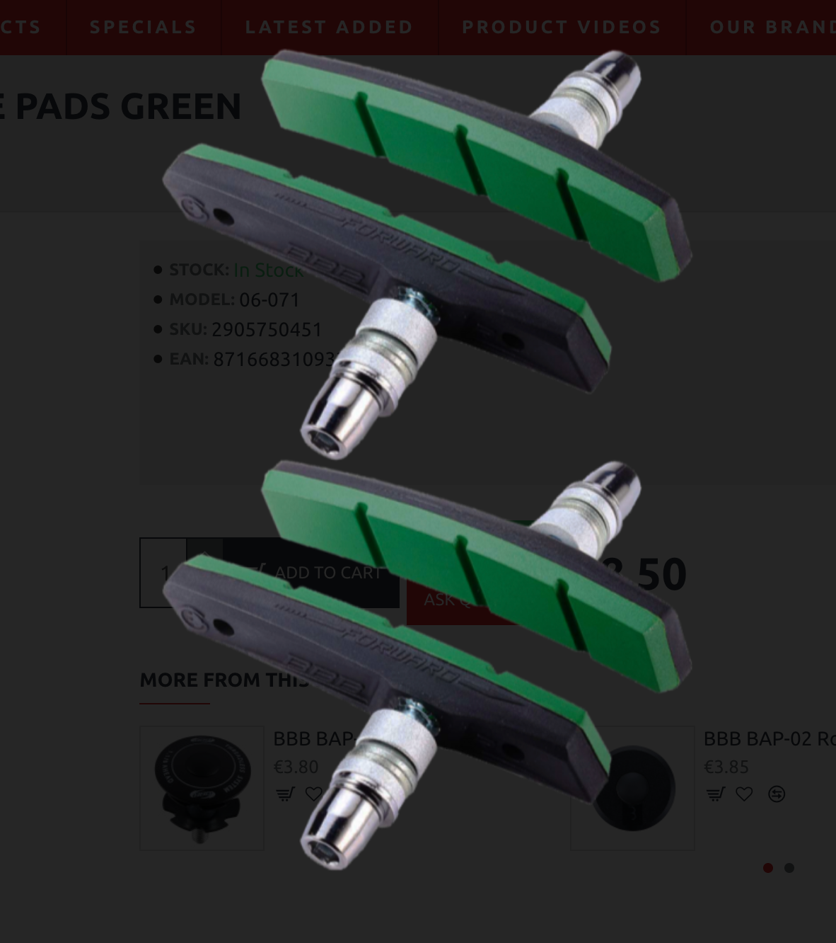 BBB Estop Brake Pads Green BBs-04E
