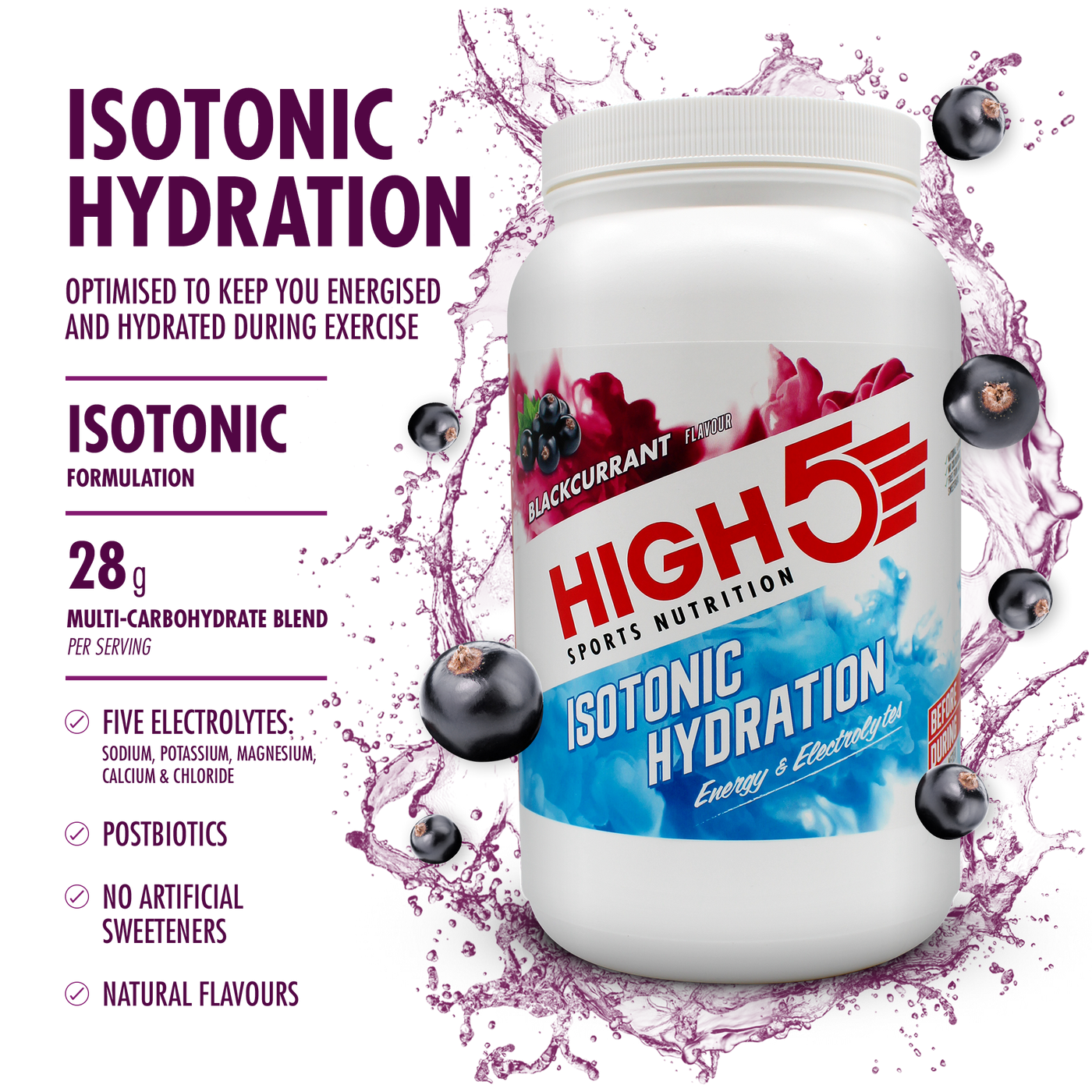 High5 Blackcurrant Isotonic Hydration 1.23kg
