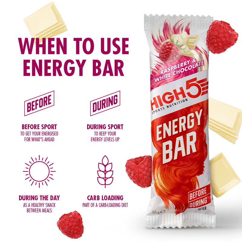 High5 Raspberry and White Chocolate Energy Bar (55g)